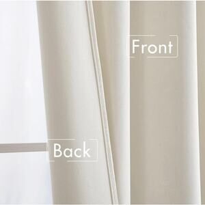 NWT MIULEE Ivory VELVET CURTAINS Curtains Thermal Insulated Two 95" x 50" Panels